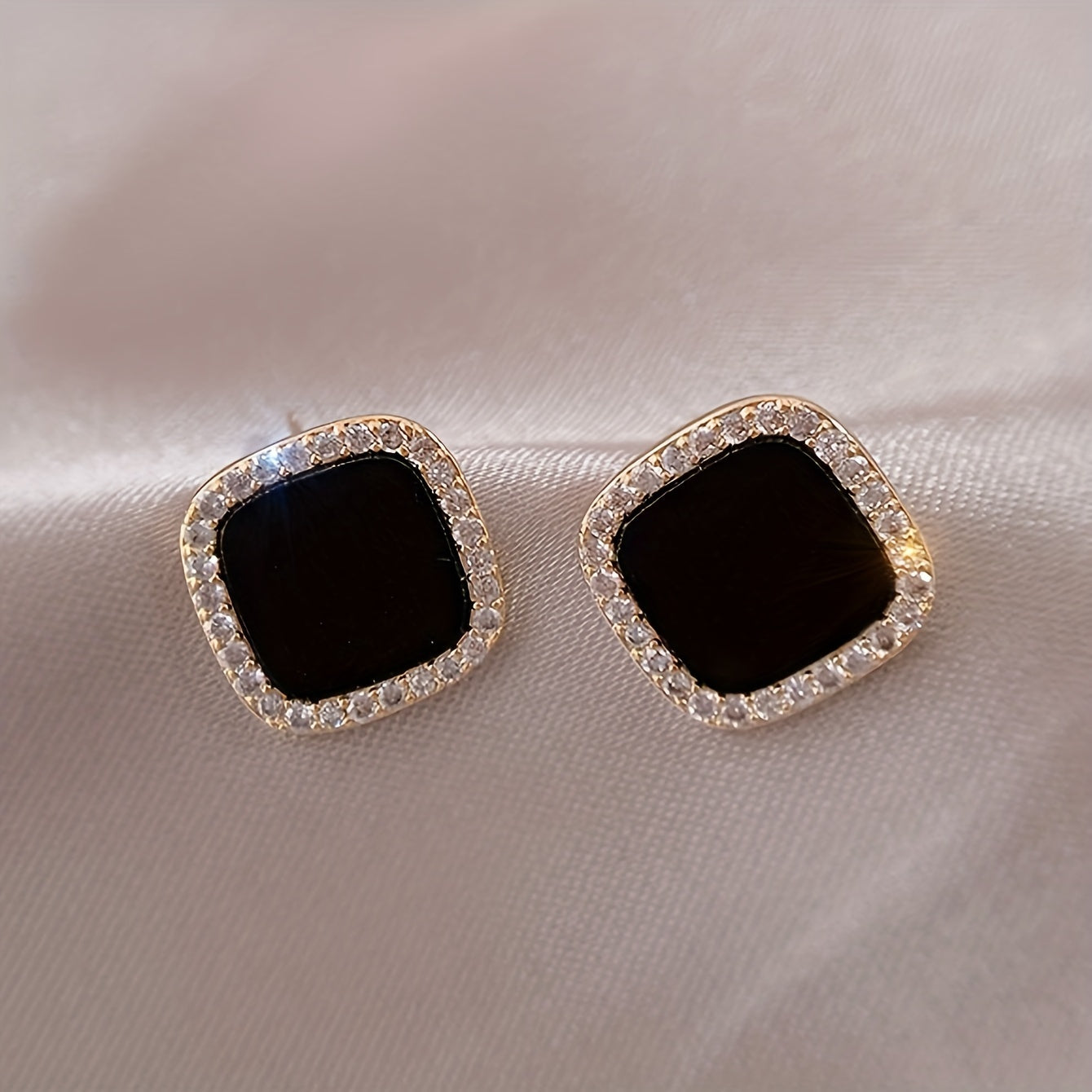 Modern Earrings with Gold-tone