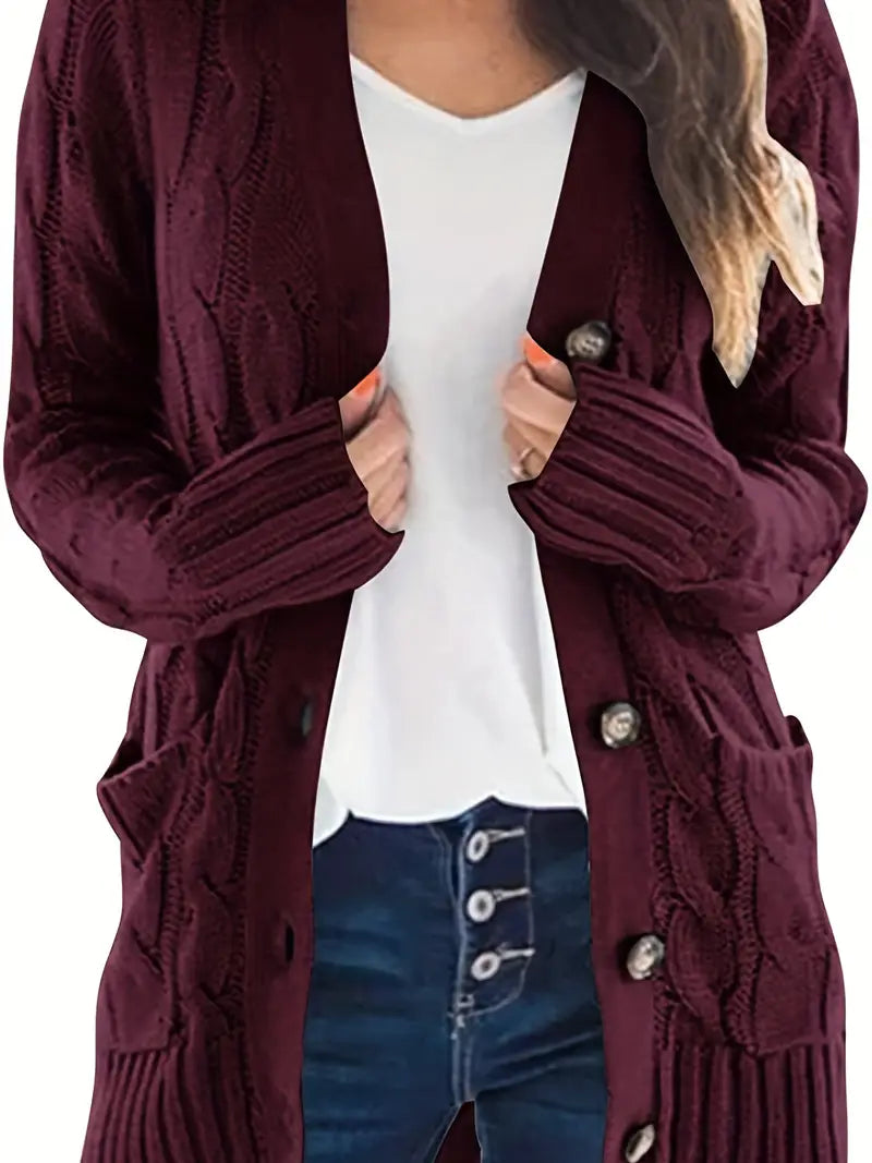 Long V-Neck Cardigan