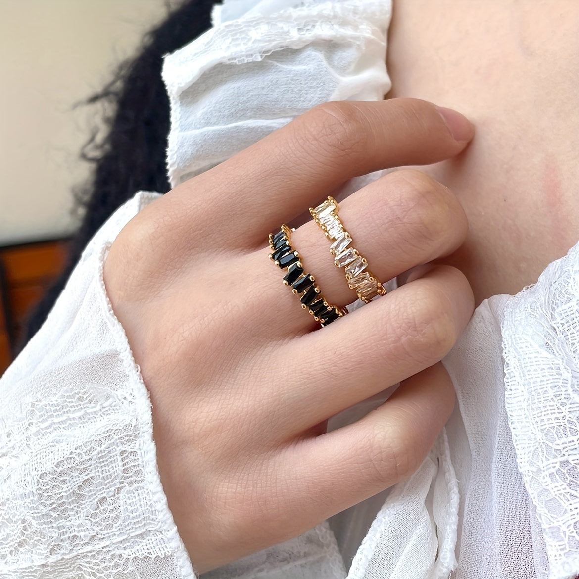 Modern Ring with Gold-tone