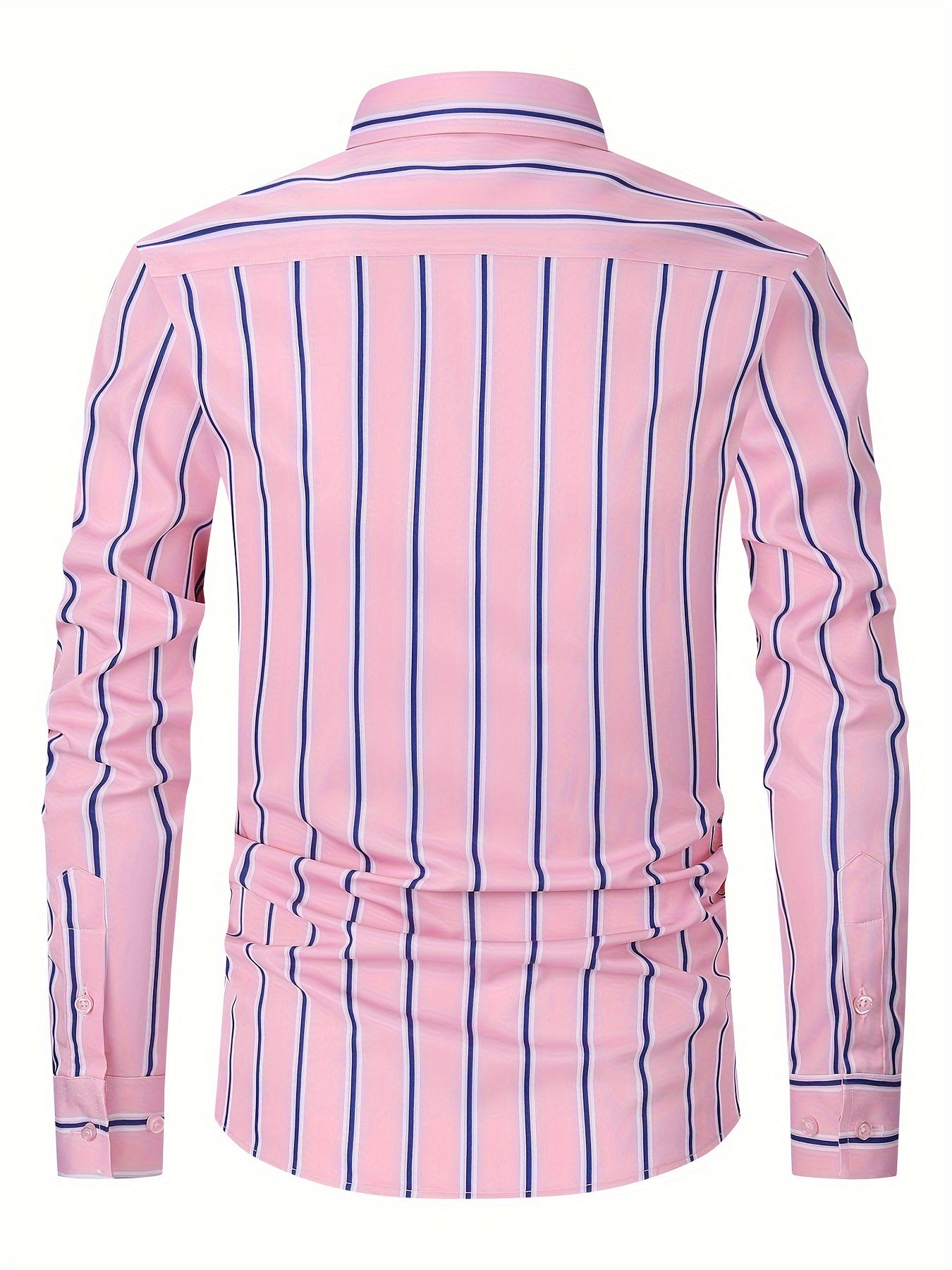 Classic Plaid Design Men's Formal Long Sleeve Shirt, Men's Button Up Shirt For Business Formal Occasions, Gift For Men