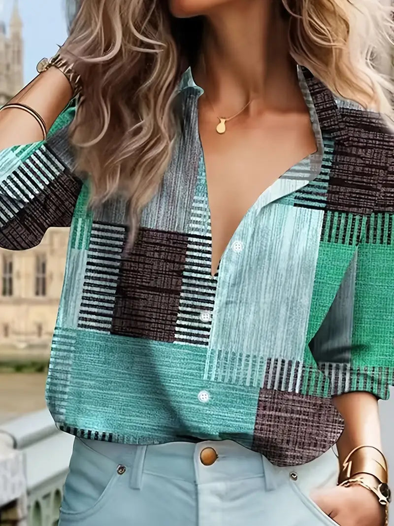 Polyester Blouse Color Blocked