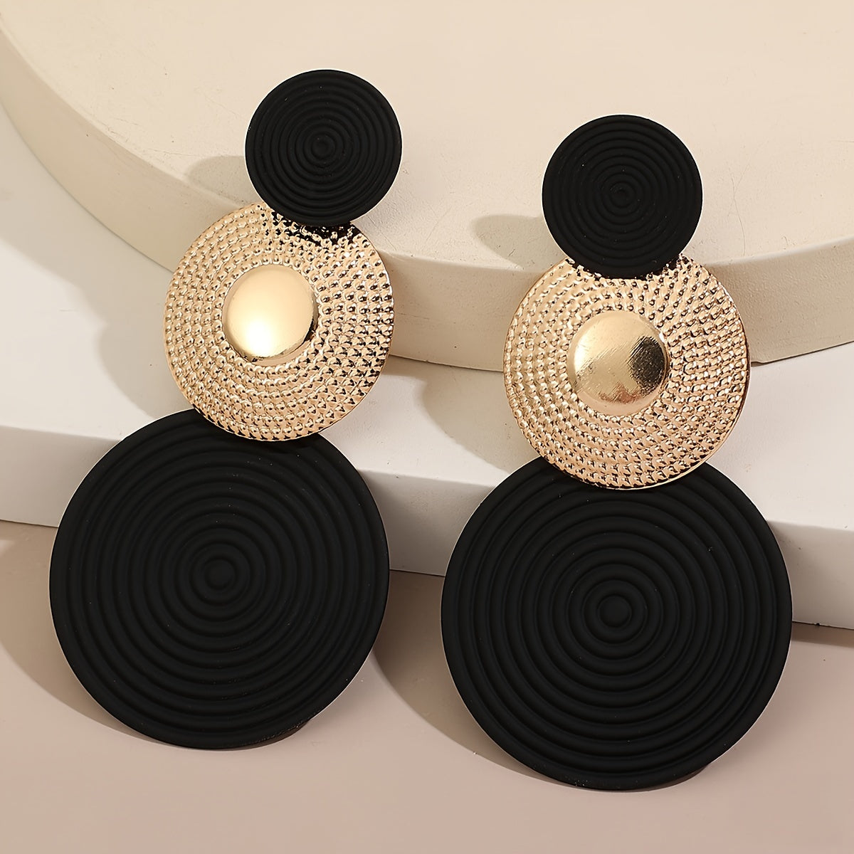Modern Earrings with Silver-tone