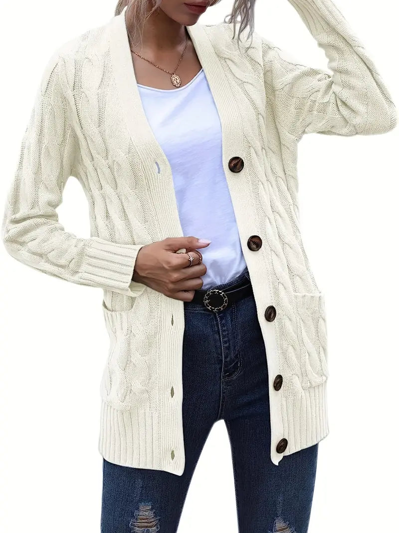 Long V-Neck Cardigan