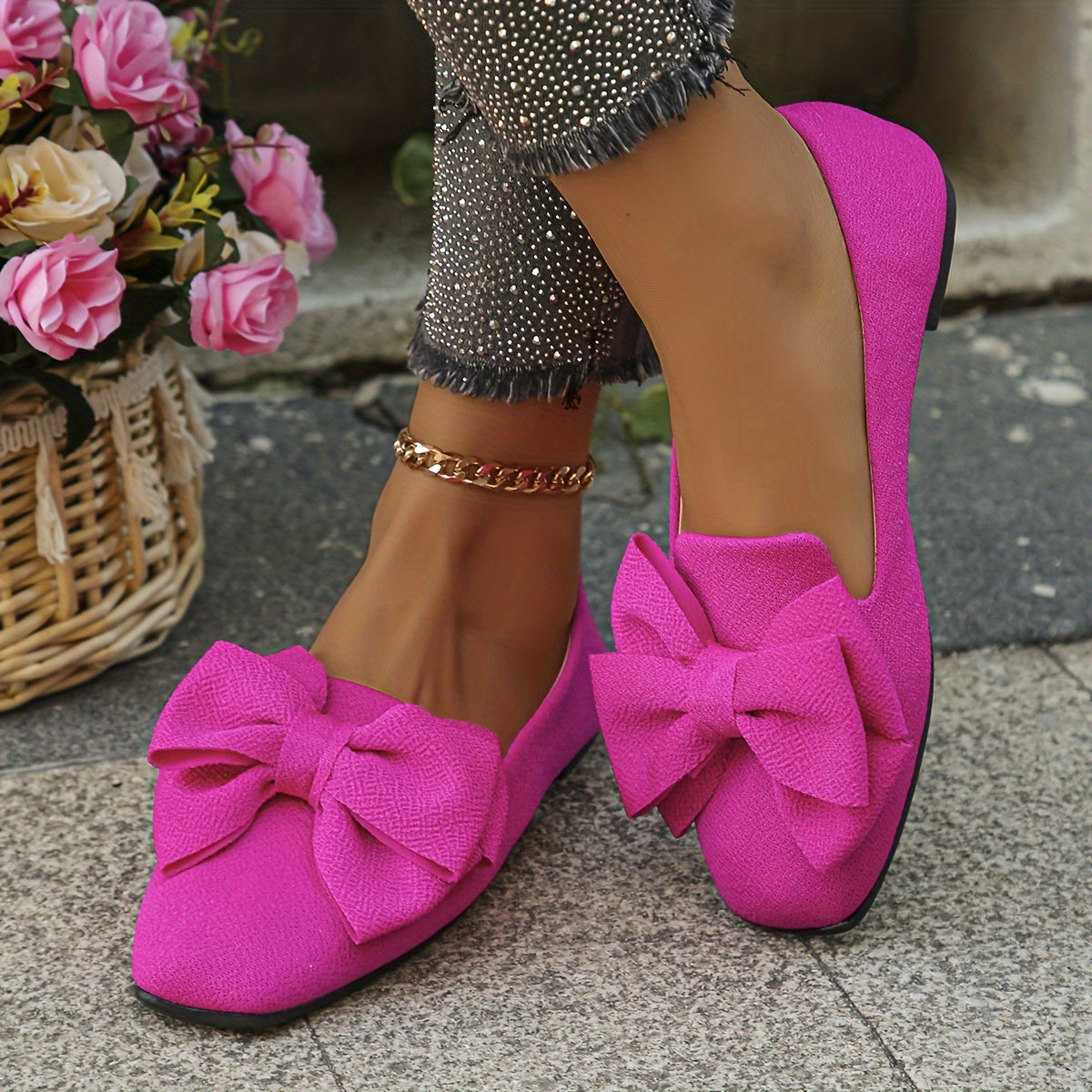 Timeless Red Vegan Leather Flats with Slip-On