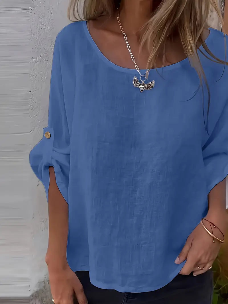 Solid Polyester Blouse