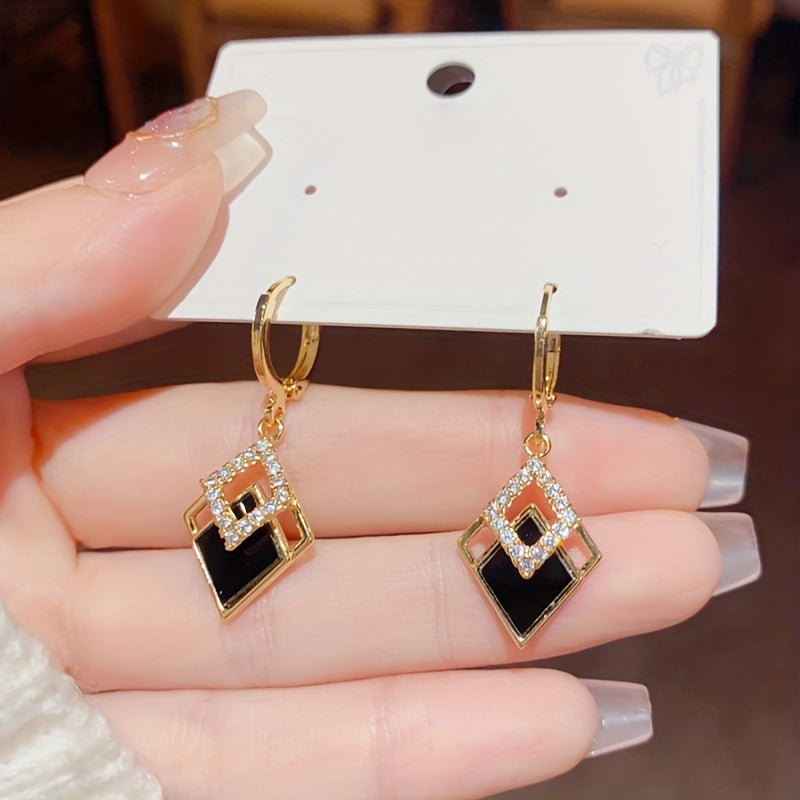 Modern Earrings with Gold-tone