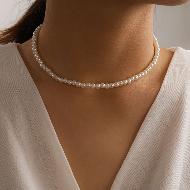 Boho Necklace with Pearl-inspired