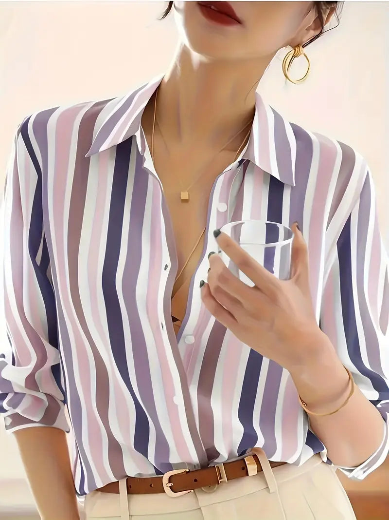 Striped Polyester Dress