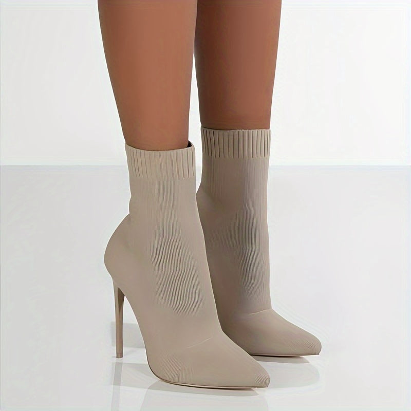 Timeless Beige Ankle Boots with Stiletto