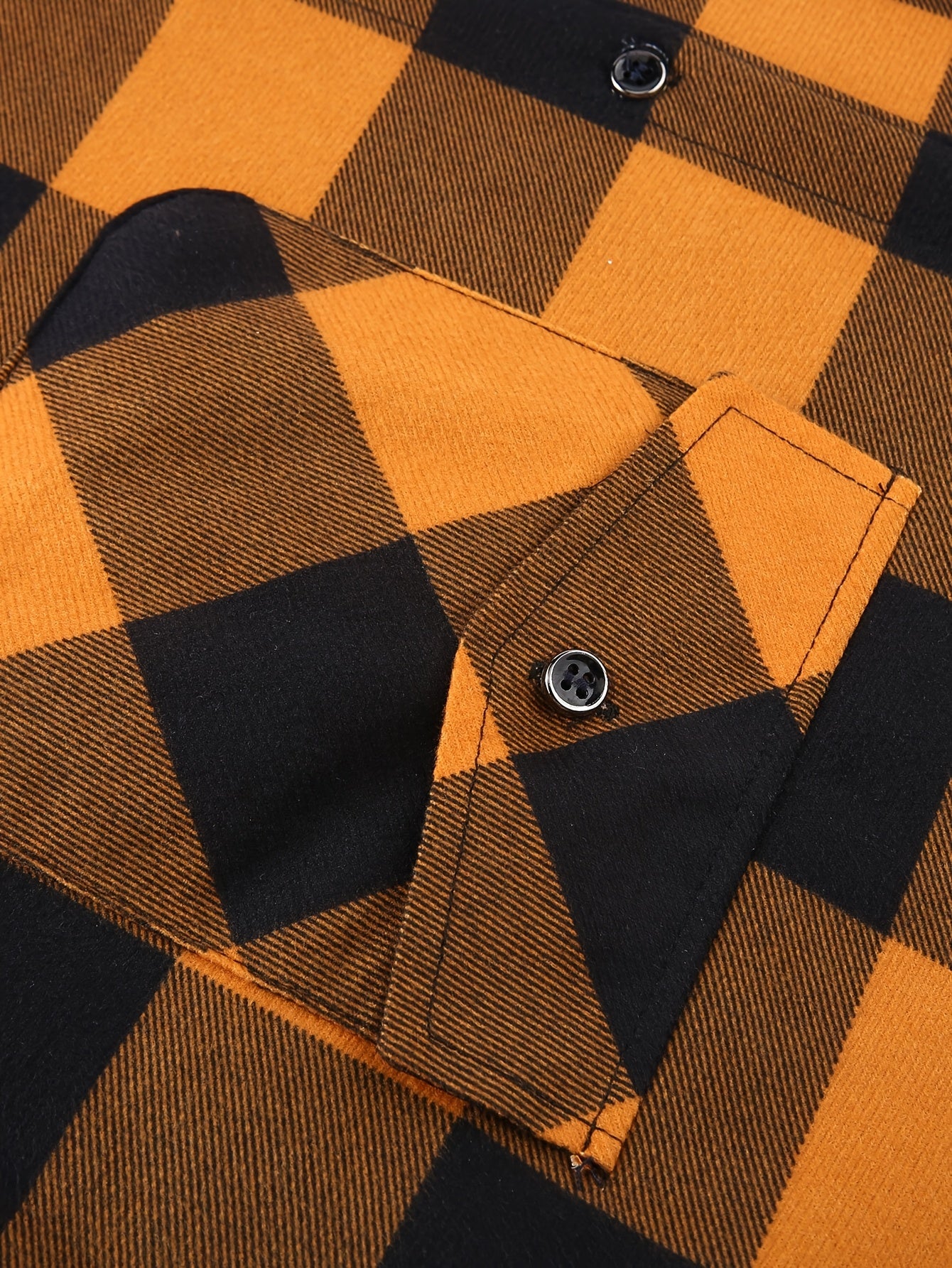 Men's Fleece-Lined Hoodie - Casual & Sporty, Plaid Pullover with Button Detail, Long Sleeve, Loose Fit for Fall/Winter