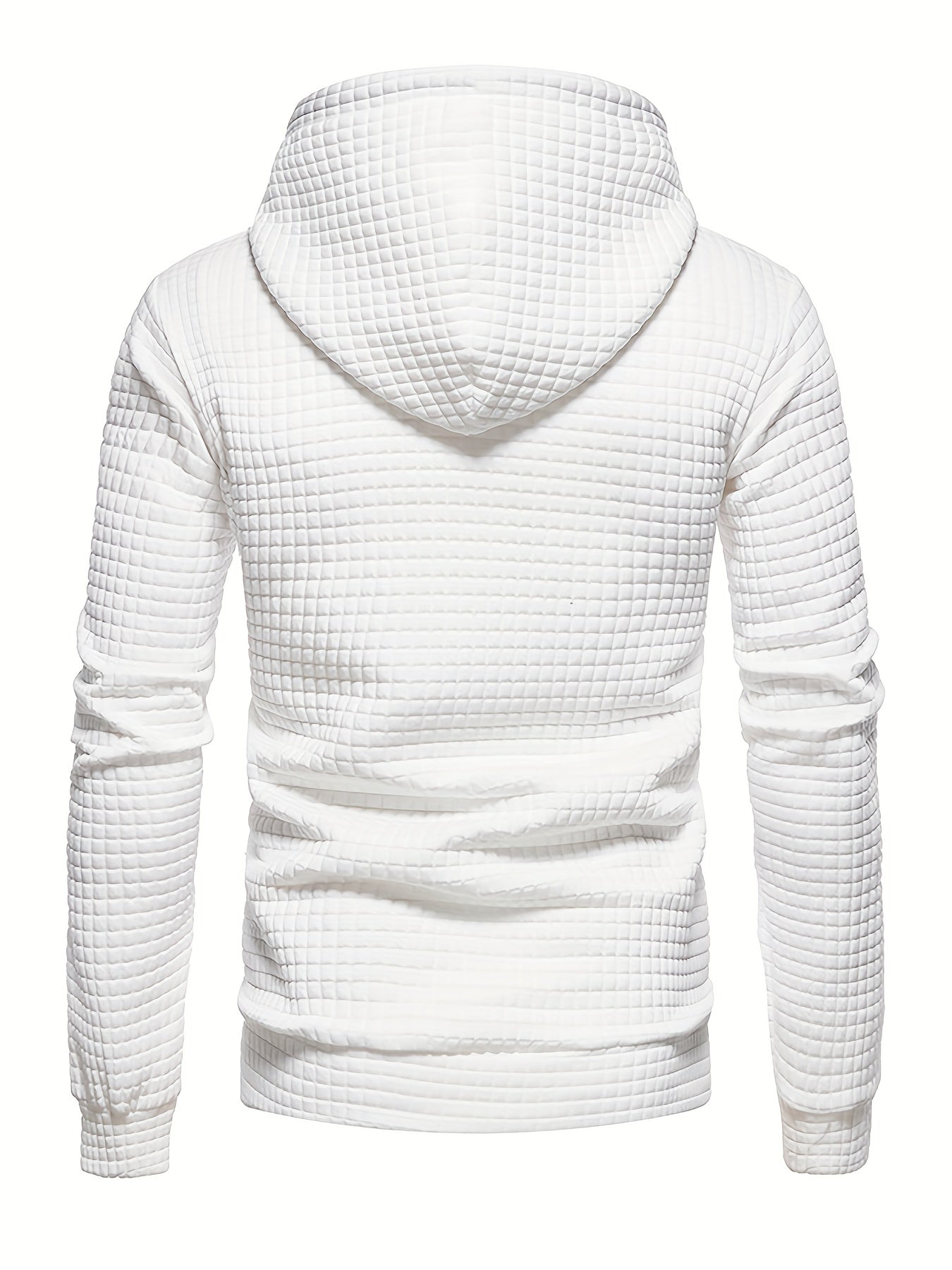 GEKM Men'S Bohemian Plaid Long Sleeve Hoodie - Cozy Jacquard Fabric Sweatshirt with Orange Accents, Casual Outdoor Jogging & Fitness Training Pullover, Regular Fit, Hooded Design, Comfortable Pullover