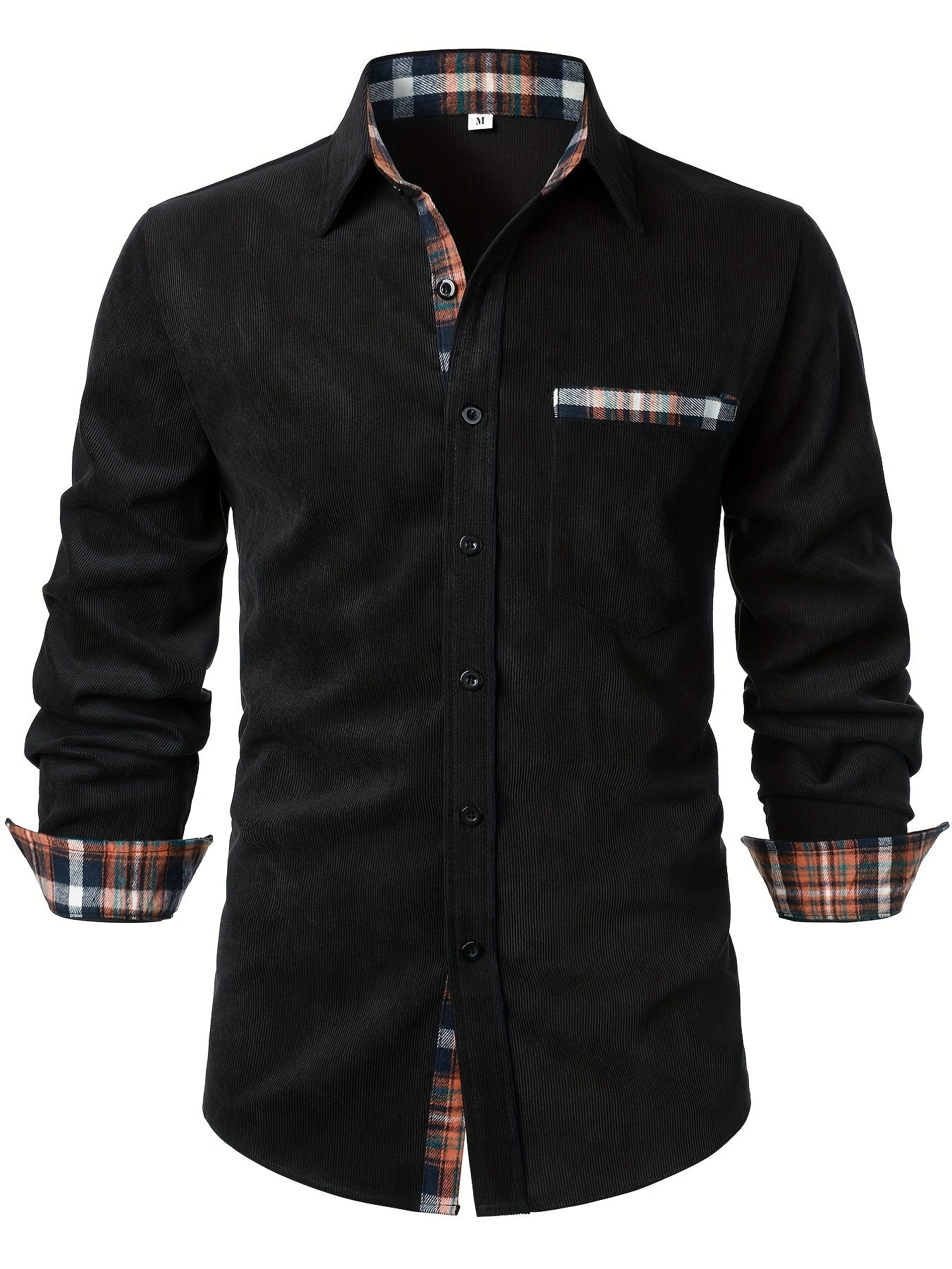 Men's Lapel Shirt, Casual Button Up Long Sleeve Shirt For Summer Fall Business