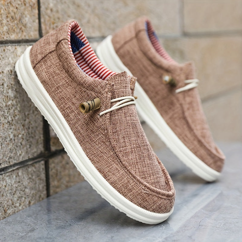 Men's Casual Slip-On Canvas Shoes, Comfortable Lightweight Slip On Casual Shoes For Daily & Leisure
