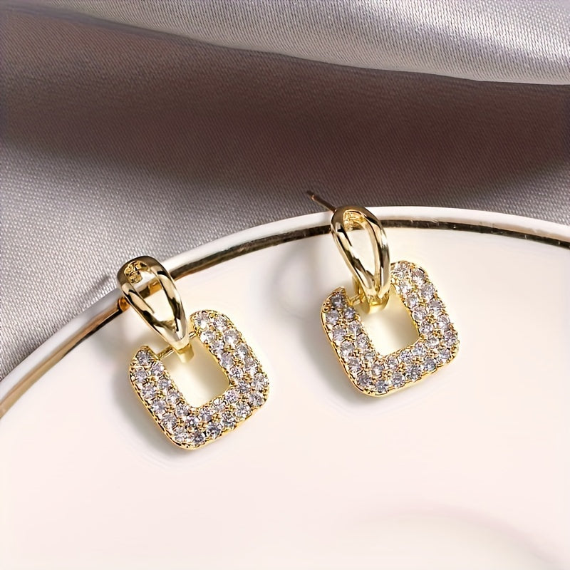 Modern Earrings with Gold-tone