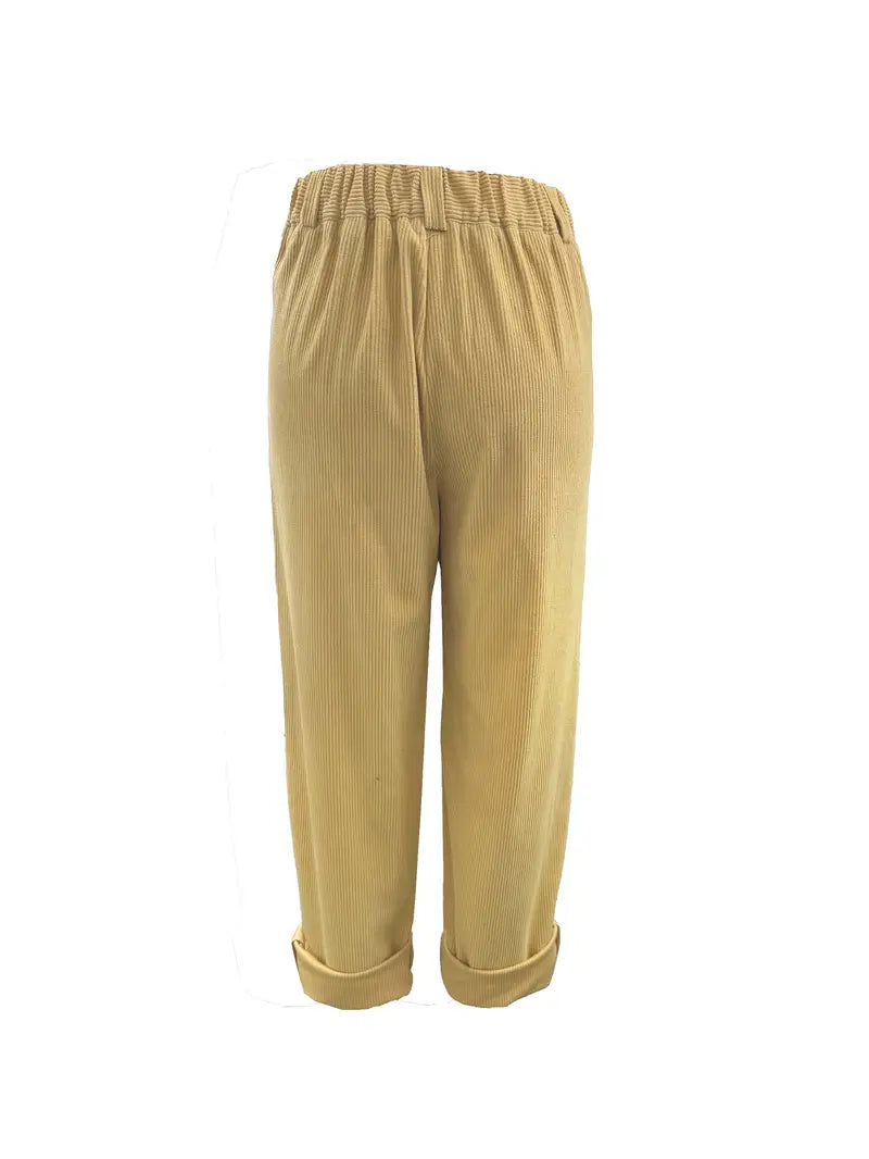 Solid Corduroy Pants Solid Color Corduroy