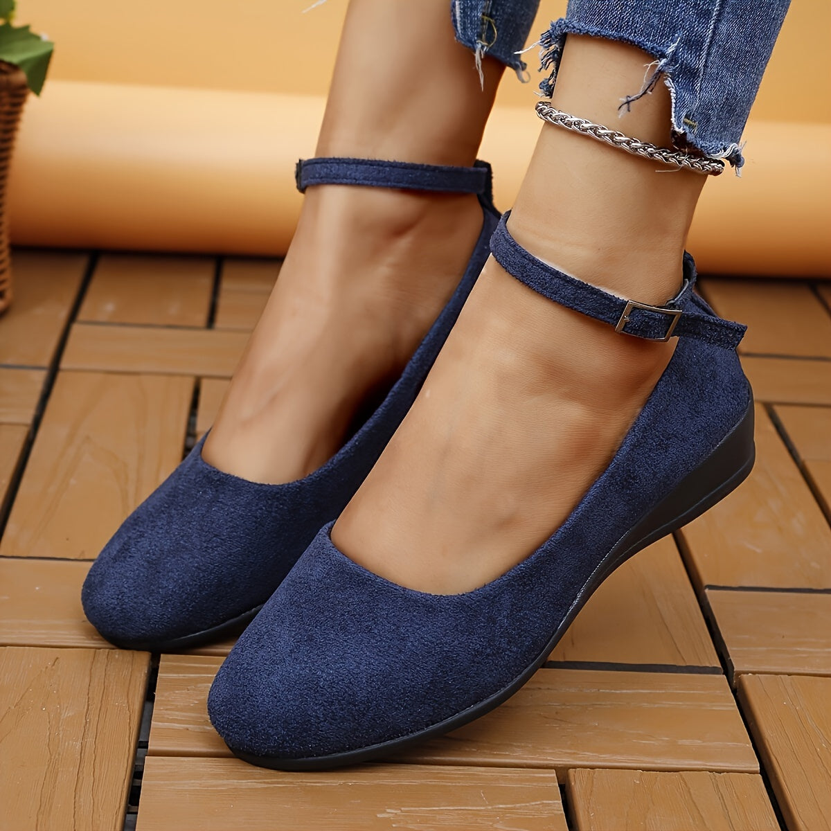 Timeless Tan Faux Suede Wedge Sandals with Wedge
