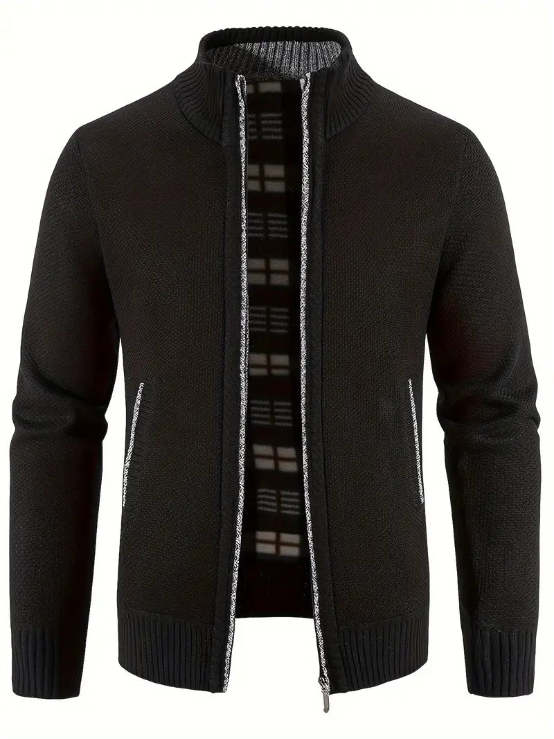 Polyester Knit Zip Sweater