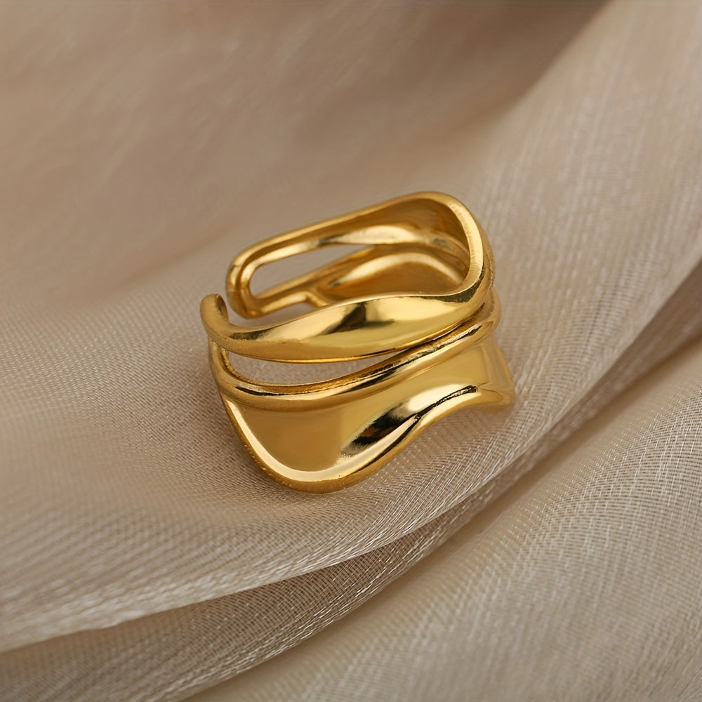 Modern Ring with Gold-tone