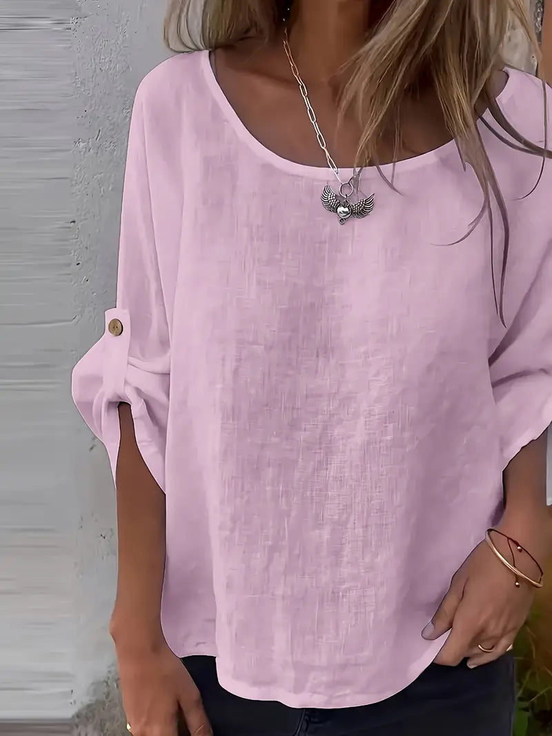 Solid Polyester Blouse