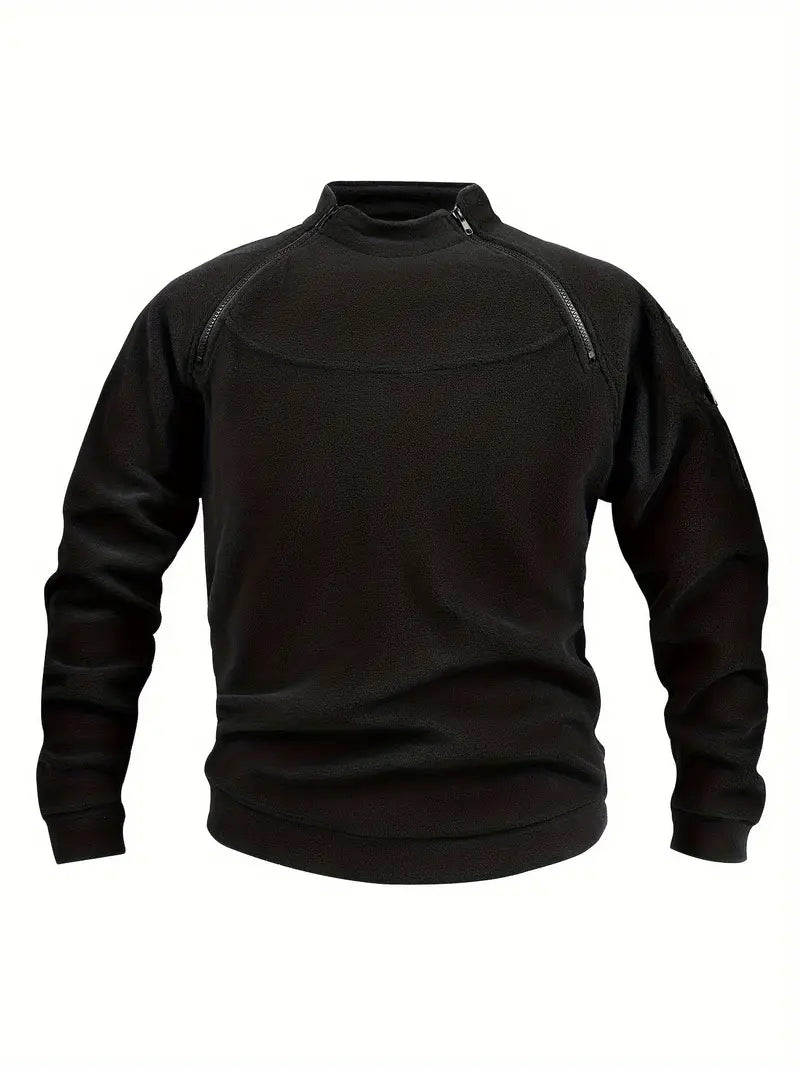 Fleece Polyester Knit Hooded Zip Hoodie