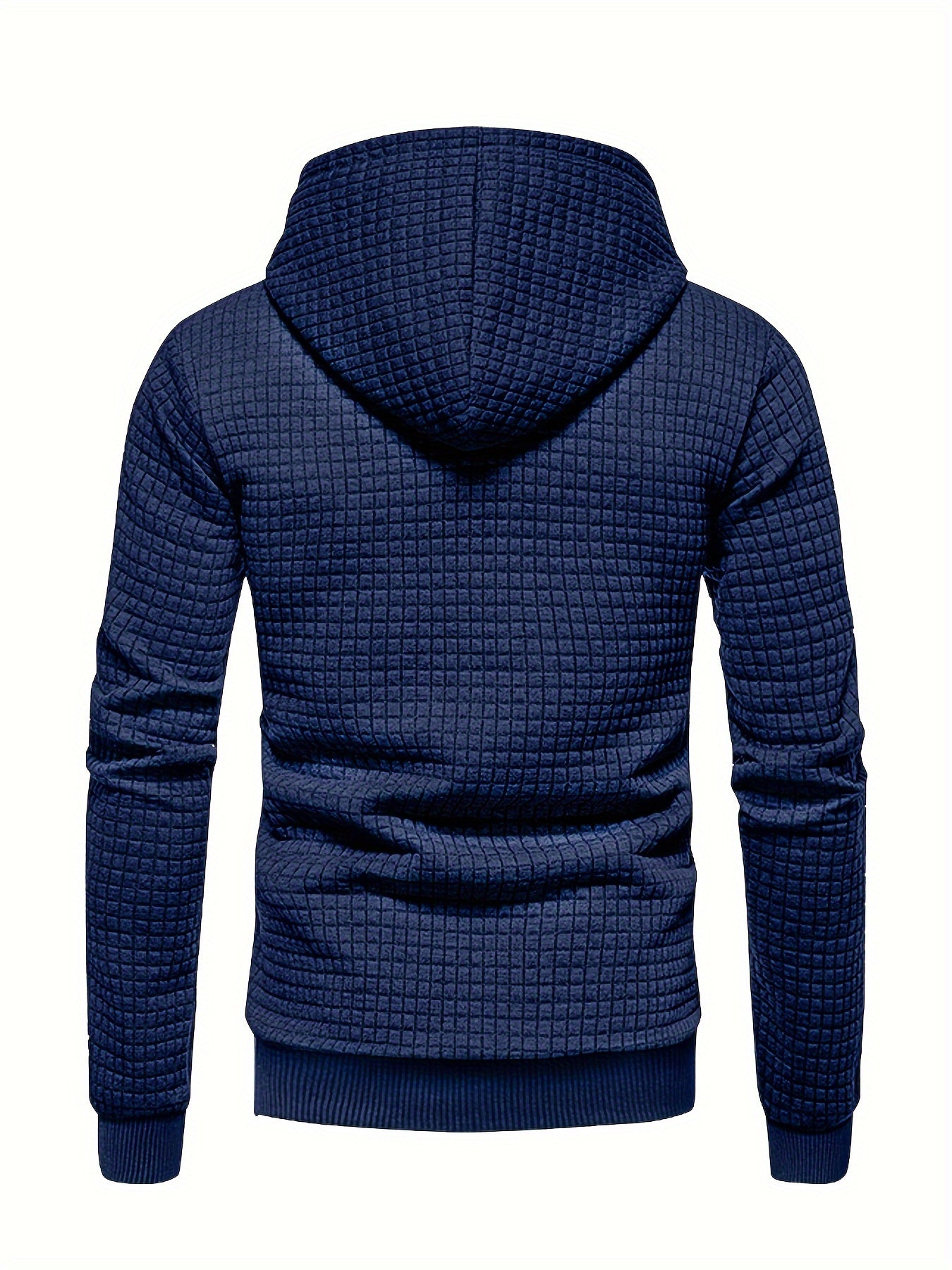 Men's Sporty Hooded Sweatshirt - Navy Blue with Copper Bow Accents, Regular Fit, Machine Washable, High-Quality Fabric for Casual & Athletic Wear, Sweater Hoodie, Everyday Comfort, Textured Knit Fabric