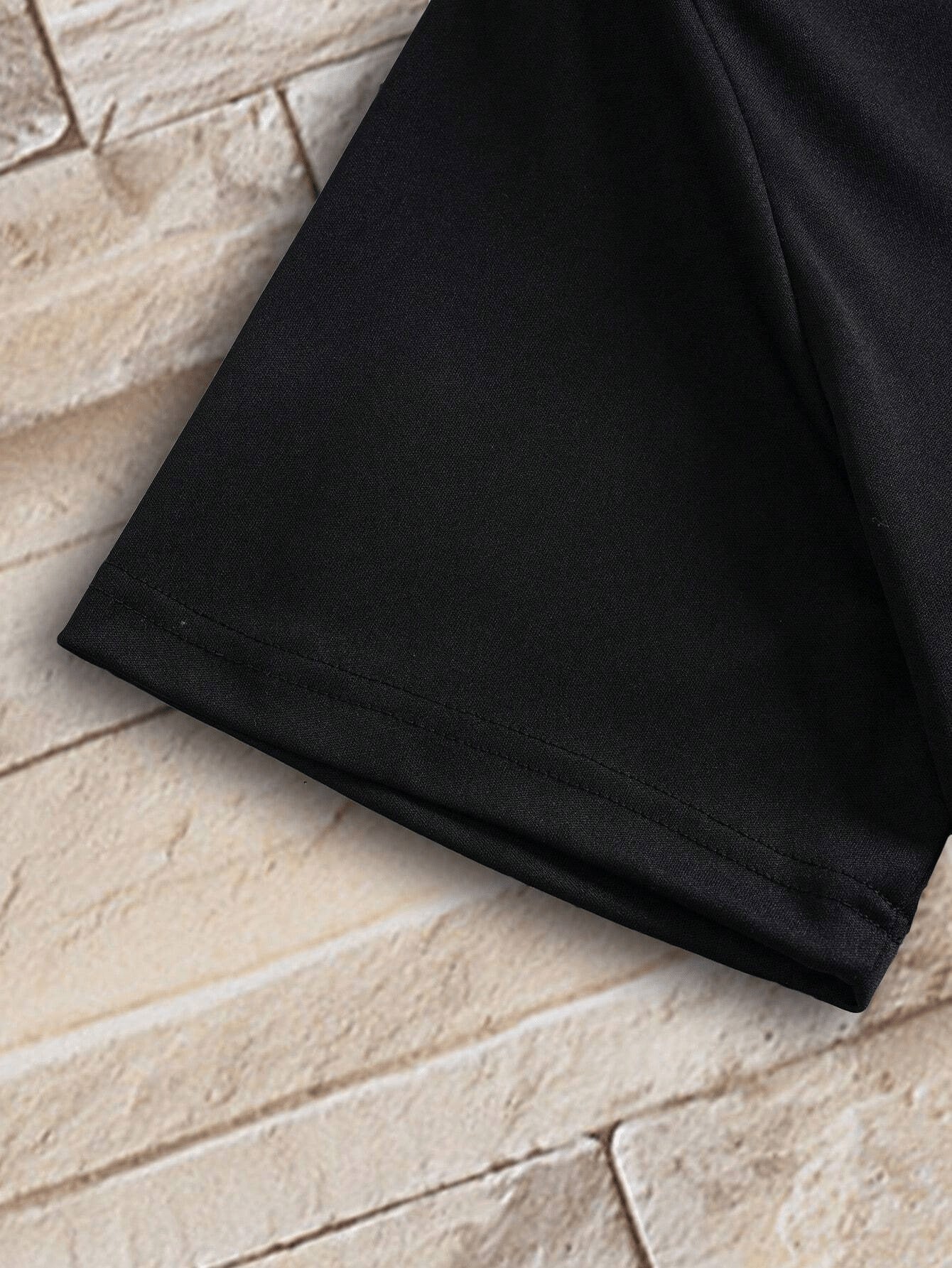 Men'S V-Neck Short Sleeve T-Shirt - Lightweight & Breathable, Casual Fit, Solid Black, Perfect for Summer, High-Quality Knit Fabric, Everyday Tshirt | Casual Style | Comfortable Fit