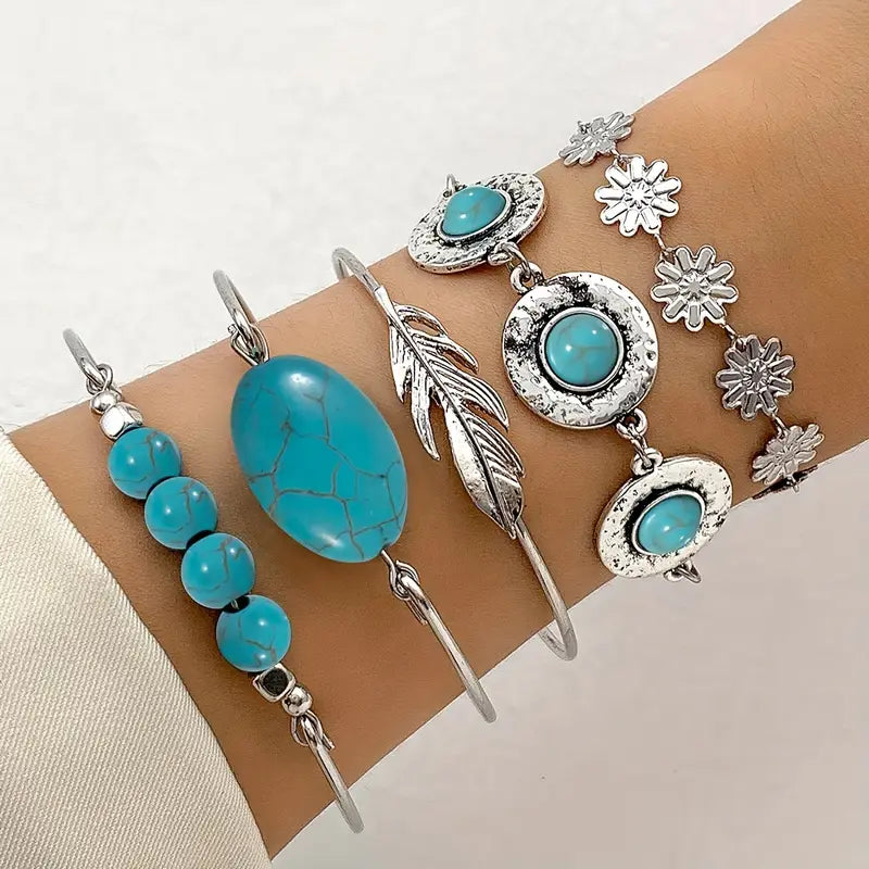 Boho Bracelet with Gold-tone