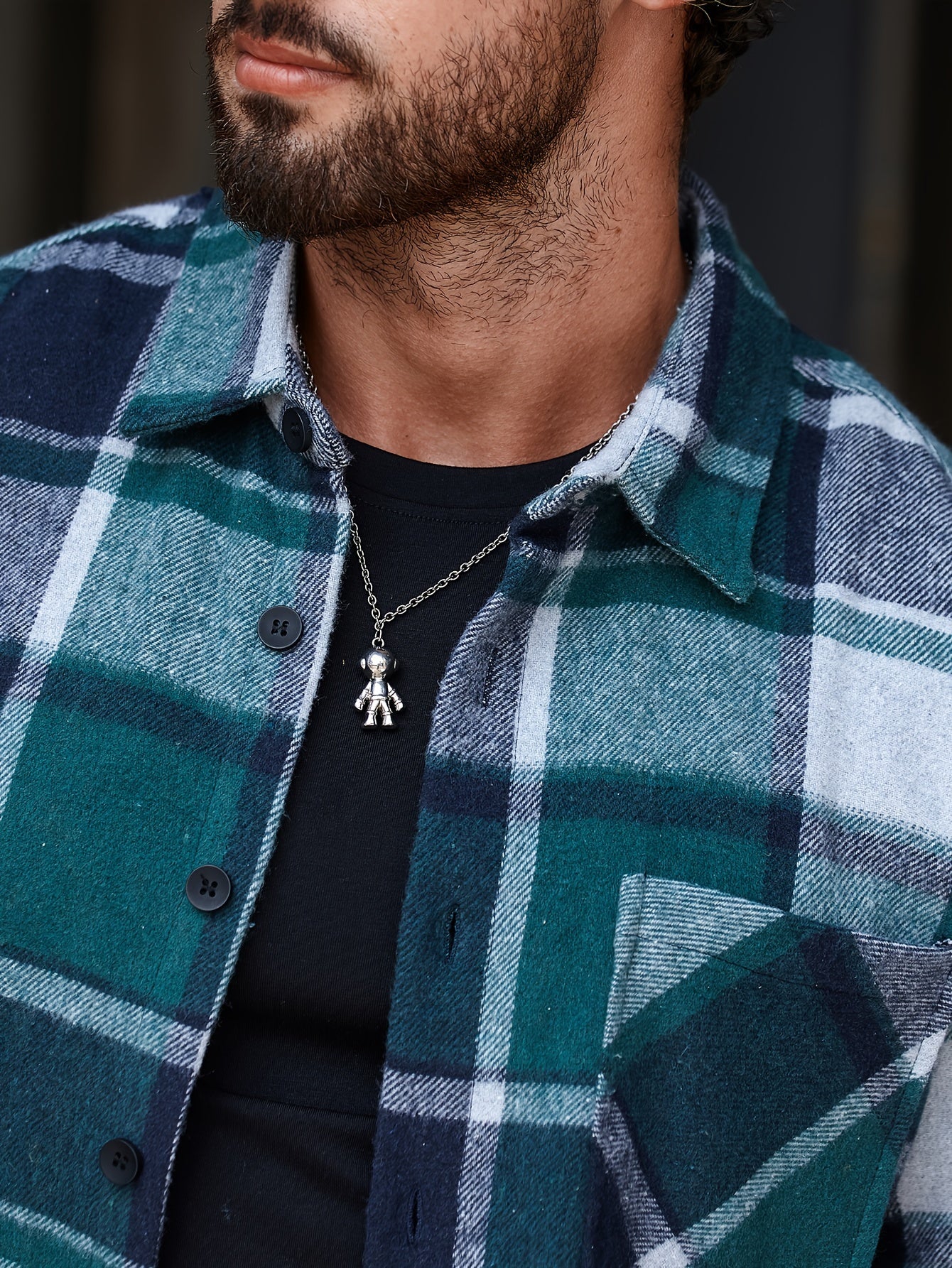 Men's Casual Flannel Shirt Coat - Solid Color Lapel Button-Up with Chest Pocket, Machine Washable Non-Stretch Fabric, Regular Fit Autumn Winter Outerwear, Autumn Apparel, Flannel, Long Sleeve Button Casual Shirt