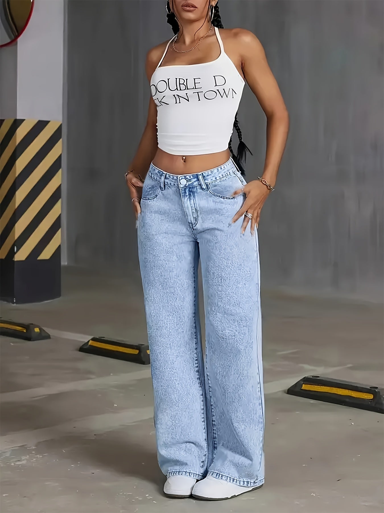 Timeless Blue Cotton Pants with Straight