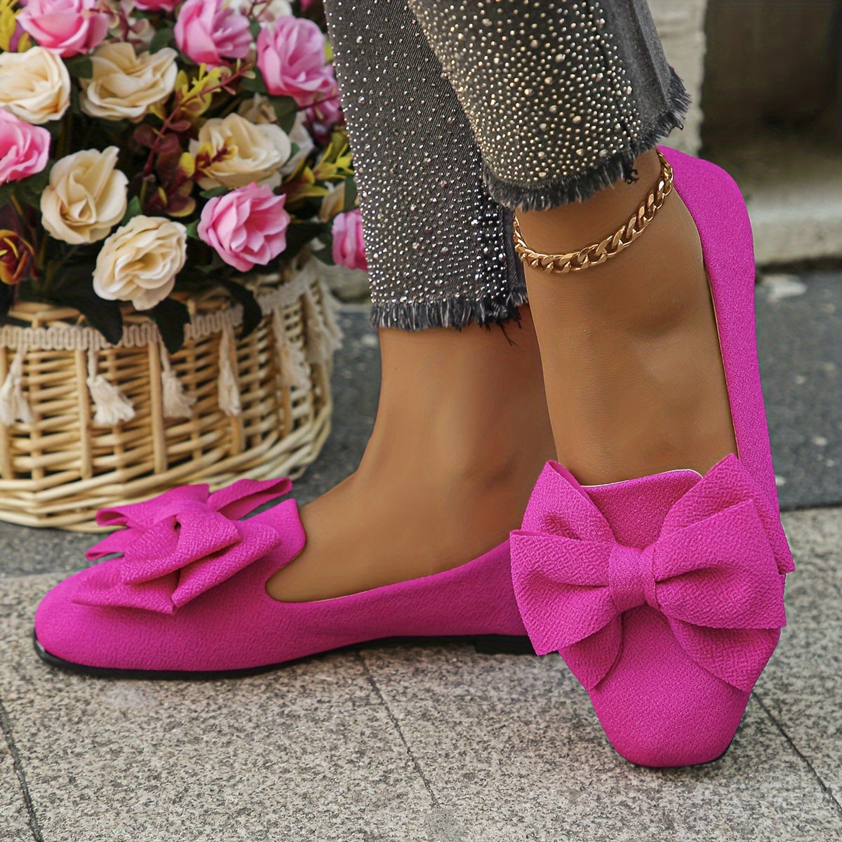 Timeless Red Vegan Leather Flats with Slip-On