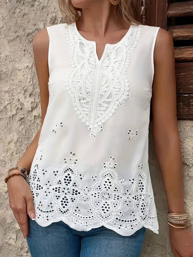 Floral Polyester Blouse Wearing Floral