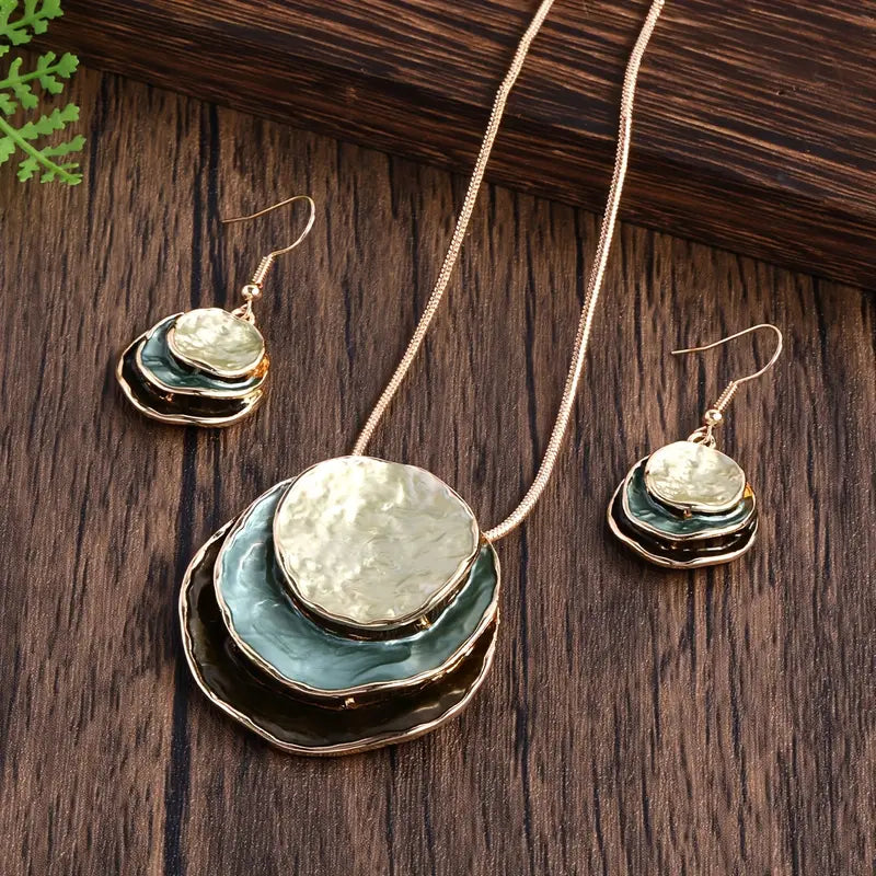 Boho Earrings with Gold-tone