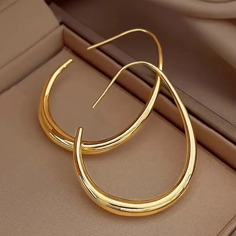 Modern Earrings with Gold-tone