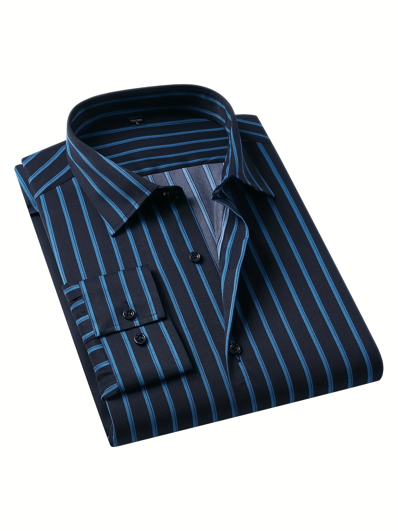 Classic Plaid Design Men's Formal Long Sleeve Shirt, Men's Button Up Shirt For Business Formal Occasions, Gift For Men