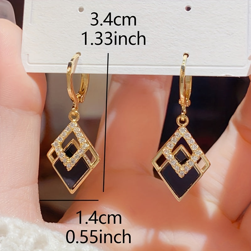 Modern Earrings with Gold-tone