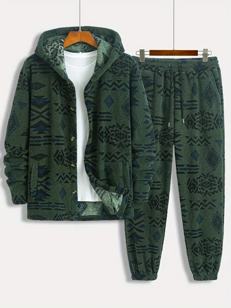 Polyester Knit Hooded 2-Piece Set