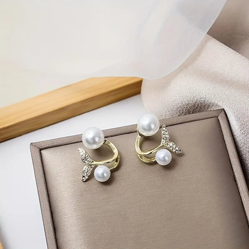 Timeless Earrings with Pearl-inspired