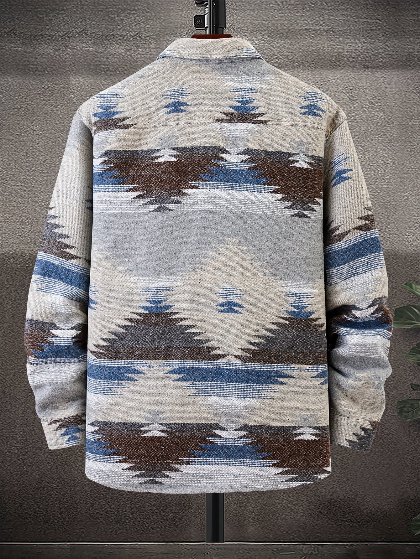 Various Pattern Men's Casual Long Sleeve Lapel Shirt, Men's Thick Outwear For Fall Winter
