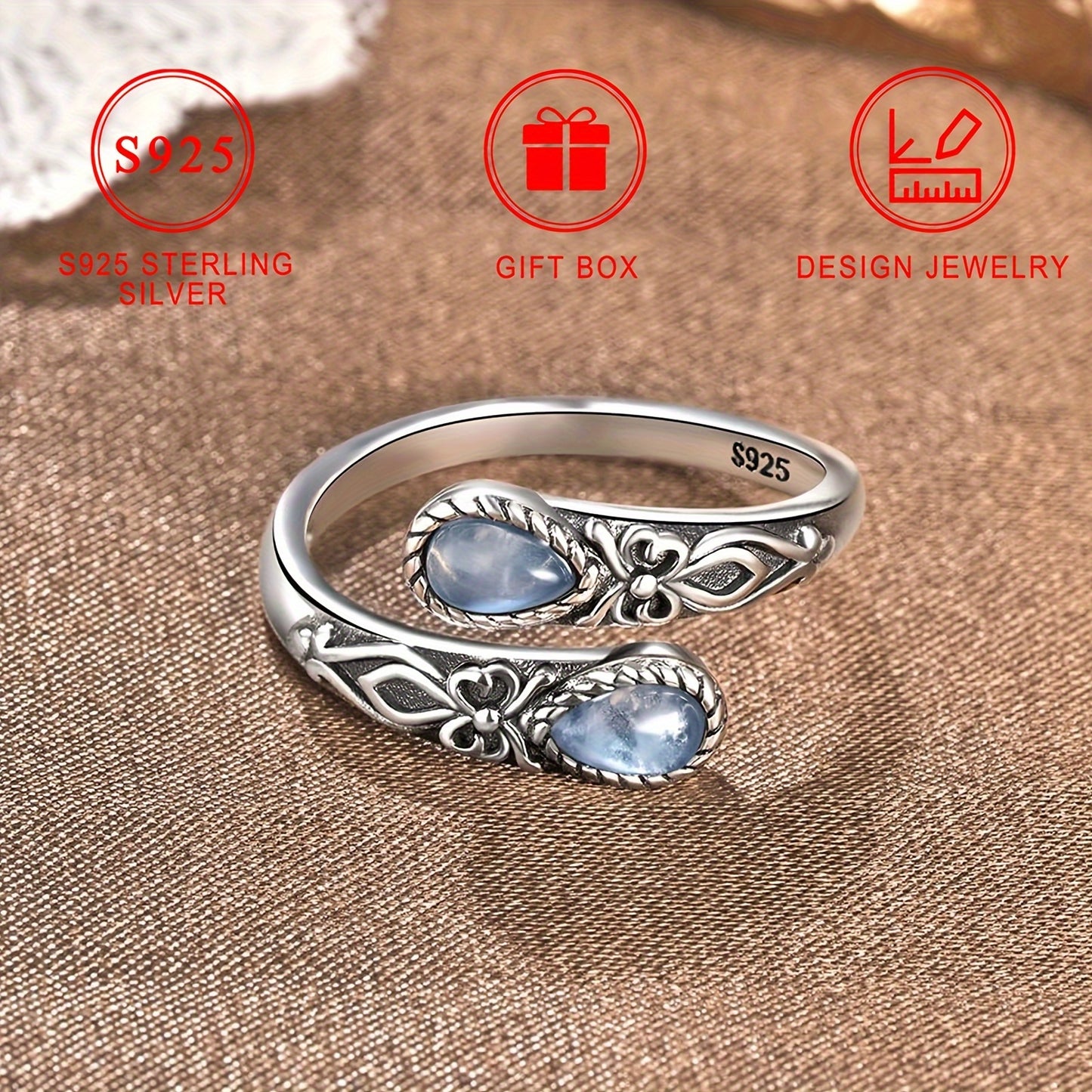Boho Ring with Silver-tone