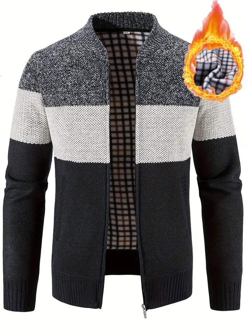 Fleece Polyester Knit Zip Jacket