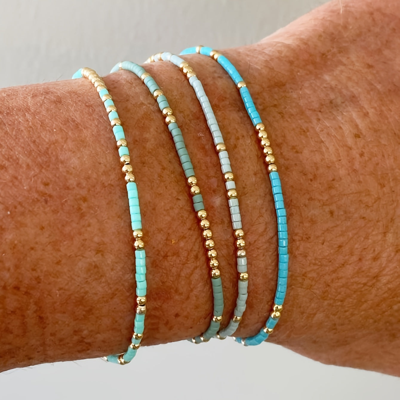 Boho 4-Piece Bracelet Set with Polished finish