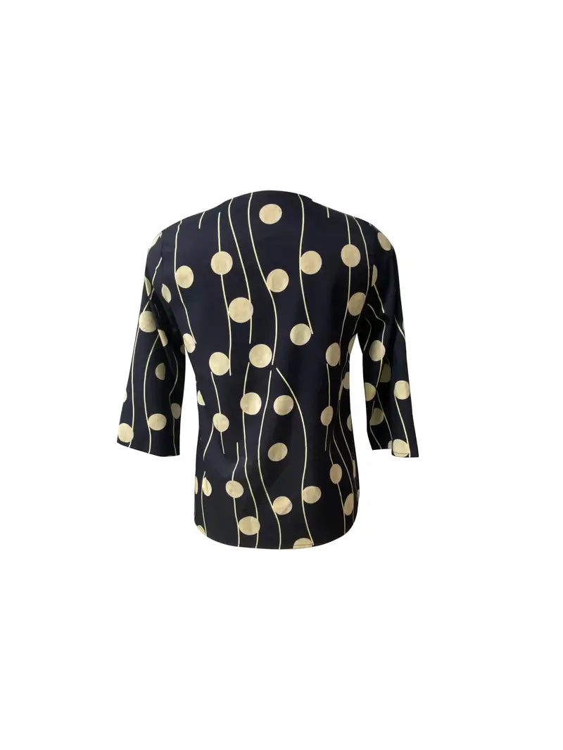 Polka Dot Polyester Blouse Allover Print