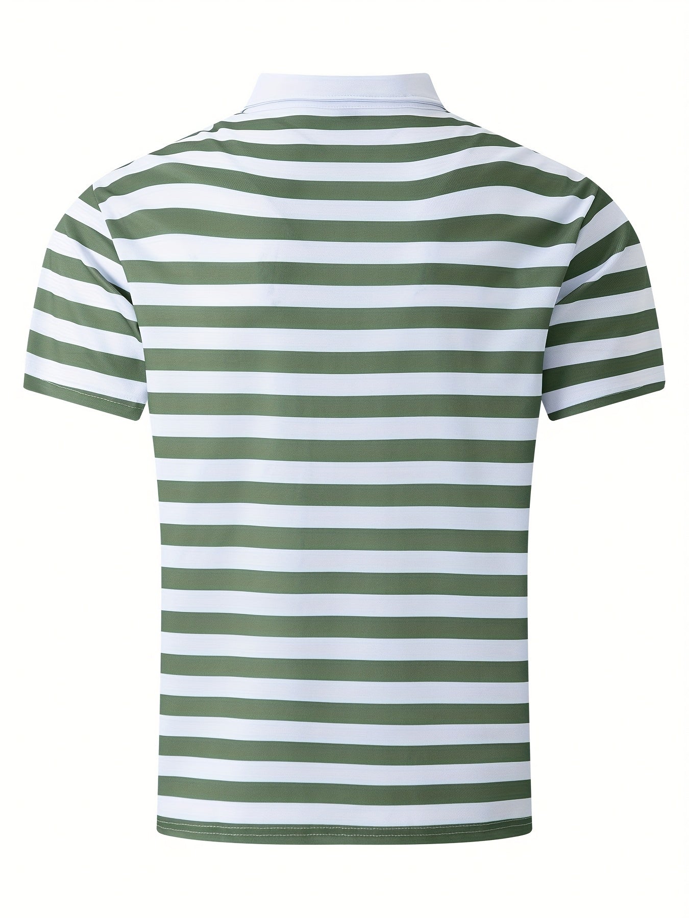 Men'S Short-Sleeve Polo Shirt with Print Stripes for Casual Summer Wear.