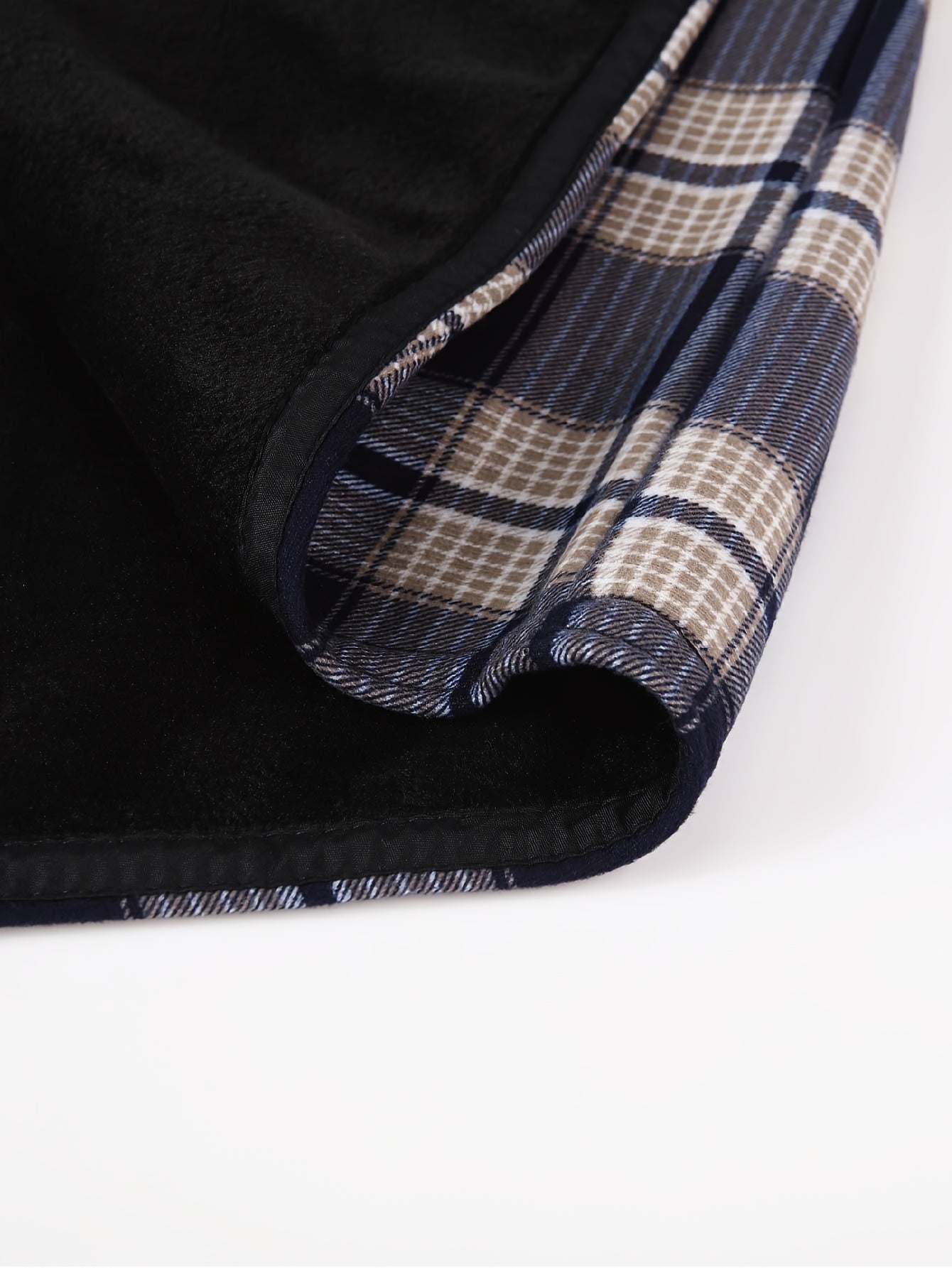 Men's Fleece-Lined Hoodie - Casual & Sporty, Plaid Pullover with Button Detail, Long Sleeve, Loose Fit for Fall/Winter