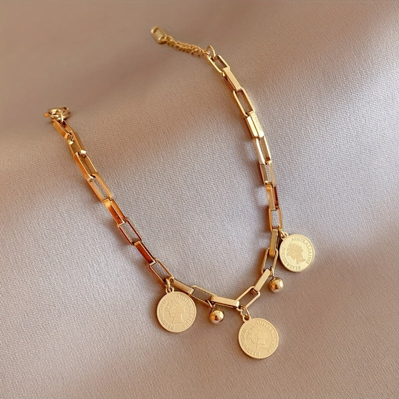 Vintage 1-Piece Necklace & Bracelet Set with Silver-tone