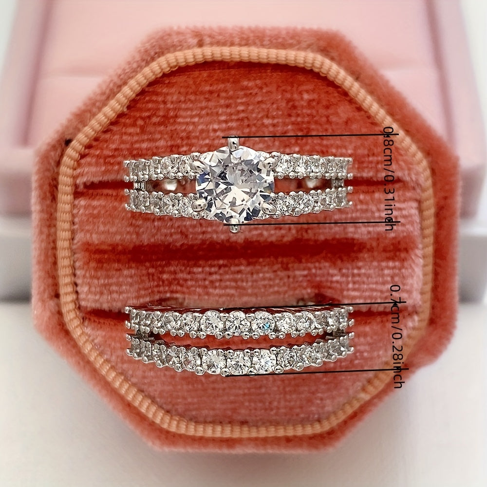 Vintage 2-Piece Ring Set with Gold-tone