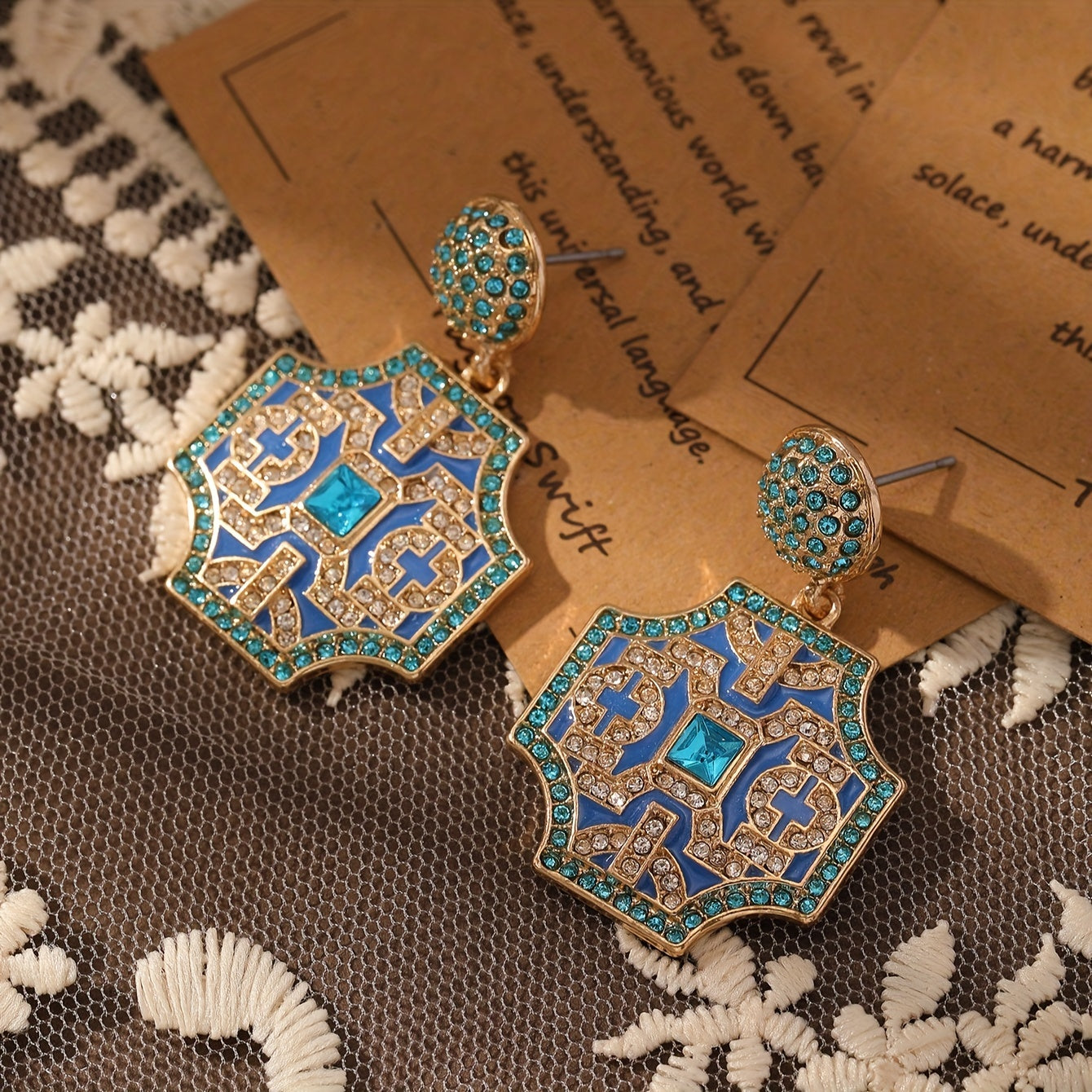Vintage Earrings with Gold-tone