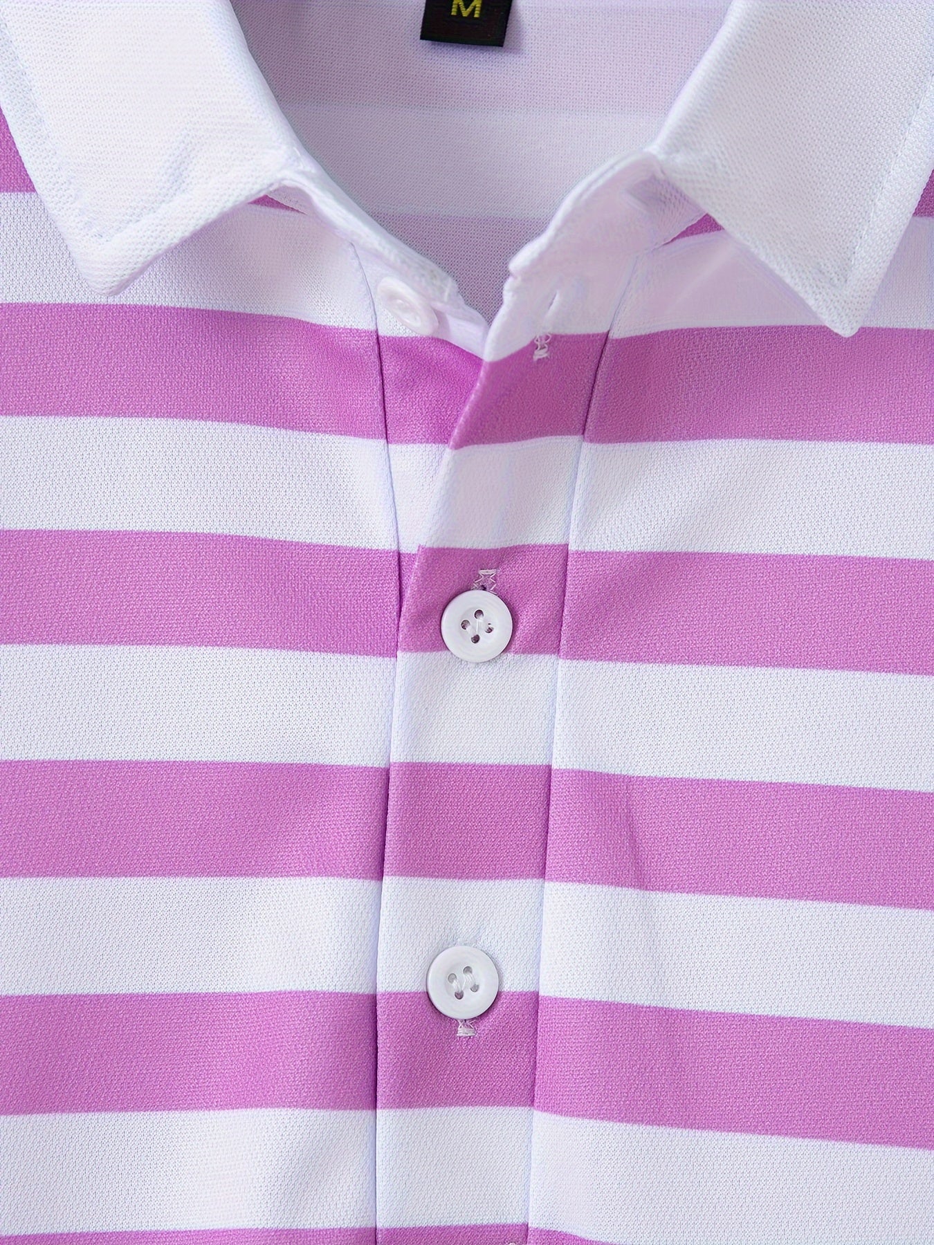 Men'S Short-Sleeve Polo Shirt with Print Stripes for Casual Summer Wear.