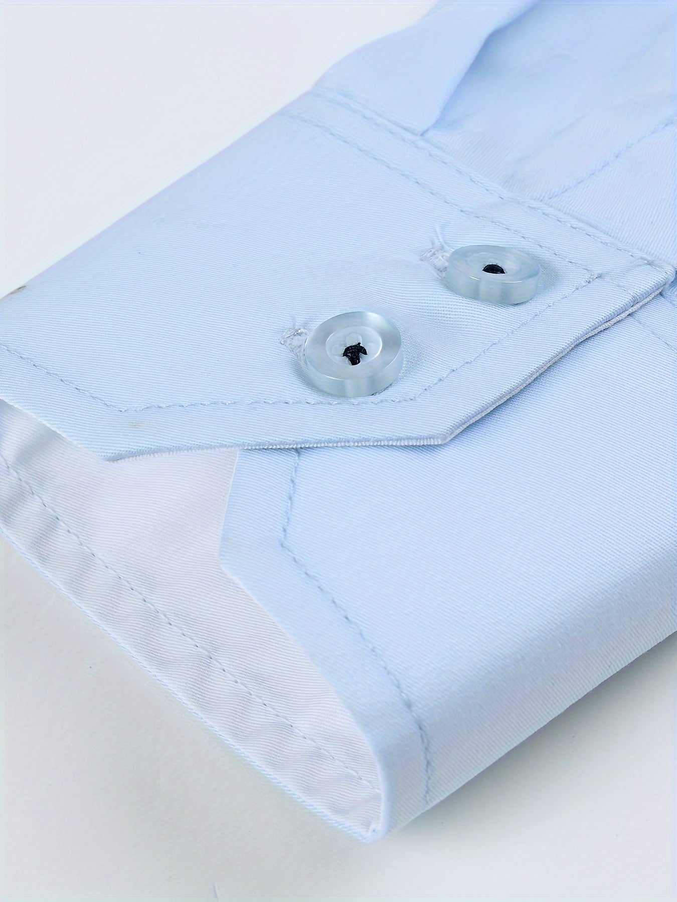 Men's Contrast Collar Design Lapel Collar Design Dress Shirts, Long Sleeve Casual Button Up Shirt For Formal Occasions