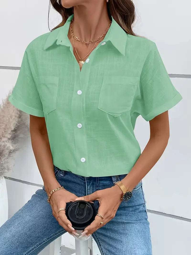 Solid Cotton Blouse White